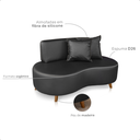 Ver imagem 4 de Sofa Curvo Corino Orgânico Preto 140cm Sala de Recepção Moderno Compacto - Top Sofás