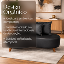 Ver imagem 5 de Sofa Curvo Corino Orgânico Preto 140cm Sala de Recepção Moderno Compacto - Top Sofás