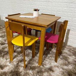Conjunto Infantil Mesa com 4 Cadeirinhas Estofadas Cor:colorida - 6