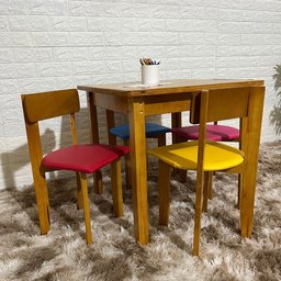 Conjunto Infantil Mesa com 4 Cadeirinhas Estofadas Cor:colorida - 4