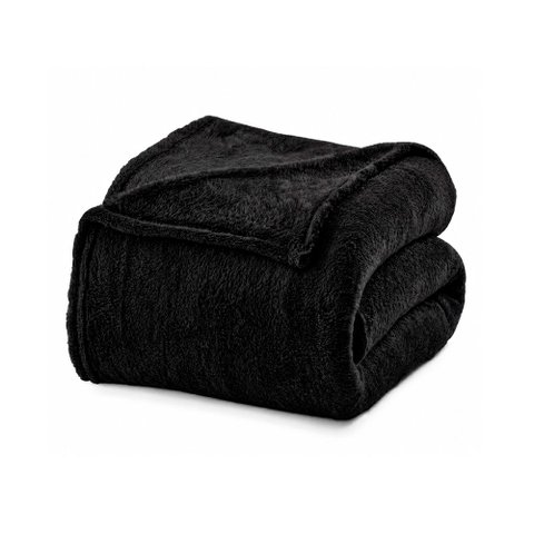 Cobertor Casal Manta Microfibra Hipoalergênico 1,8x2m Preto - Camesa