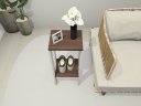 Ver imagem 2 de Mesa Alta, Mesa de Canto, Mesa de Apoio, Mesa de Bebedouro, Mesa Lateral Branco e Amadeirado Escuro