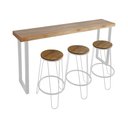 Ver imagem 1 de Conjunto Industrial 180cm Guatemala Aparador com 3 Banquetas Industriais Base Ferro Branco