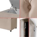 Ver imagem 6 de Cabeceira Solteiro Paris Estofada Painel com Recamier Baú 80cm para Cama Box Bege - Arkell