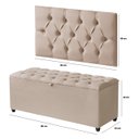 Ver mais imagens de Cabeceira Solteiro Paris Estofada Painel com Recamier Baú 80cm para Cama Box Bege - Arkell