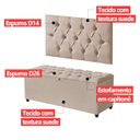 Ver imagem 5 de Cabeceira Solteiro Paris Estofada Painel com Recamier Baú 80cm para Cama Box Bege - Arkell