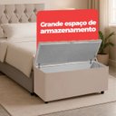 Ver imagem 3 de Cabeceira Solteiro Paris Estofada Painel com Recamier Baú 80cm para Cama Box Bege - Arkell