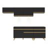 Armário De Cozinha 260cm Com Leds Multimóveis Preto/dourado - 3