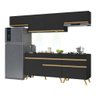 Armário De Cozinha 260cm Com Leds Multimóveis Preto/dourado - 2