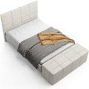 Ver imagem 3 de Kit Cabeceira Cama Box King 195cm com Calçadeira Roma W01 Linho Champagne - Lyam Lyam Decor