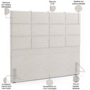 Ver imagem 7 de Kit Cabeceira Cama Box King 195cm com Calçadeira Roma W01 Linho Champagne - Lyam Lyam Decor