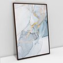 Ver imagem 1 de Quadro Decorativo em Canvas Abstrato Mármore Azul Suave TaColado Moldura Flutuante 4,5cm Preta 60 x