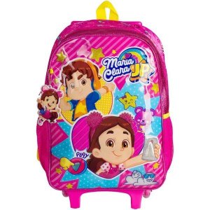 Mochila de Rodinhas Escolar Maria Clara e JP Infantil Rosa Clio STYLE