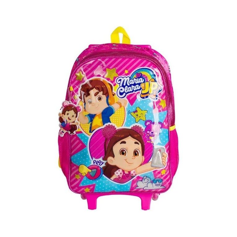 Mochila de Rodinhas Escolar Maria Clara e JP Infantil Rosa Clio STYLE Mochila de Rodinhas Escolar Maria Clara e JP Infantil Rosa Clio STYLE