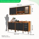Ver imagem 5 de Cozinha Compacta 4 Peças 9 Portas 2 Gavetas Paris Sallêto Móveis