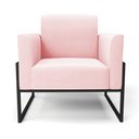 Ver imagem 3 de Kit 2 Poltronas Base Industrial Alta Preto Marisa Suede Rosa Bebê D03 - D’Rossi