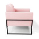 Ver imagem 4 de Kit 2 Poltronas Base Industrial Alta Preto Marisa Suede Rosa Bebê D03 - D’Rossi