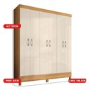 Ver imagem 3 de Guarda-Roupa Casal 6 Portas Yescasa Cinamomo/Off-White Falco