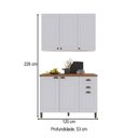 Ver imagem 4 de Cozinha Compacta Bariloche 6 Portas 2 Gavetas com Tampo e Pés 100% MDF Branco - Indékes