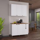 Ver imagem 1 de Cozinha Compacta Bariloche 6 Portas 2 Gavetas com Tampo e Pés 100% MDF Branco - Indékes