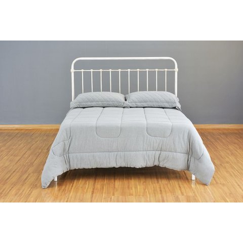 Cama de Ferro Patente Queen - Sem Peseira - Branco Envelhecido