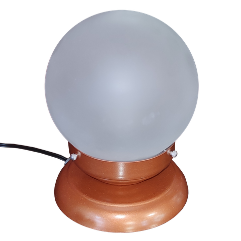 Abajur Bola de Cristal Cobre C/esfera 10x15 Vidro Fosco