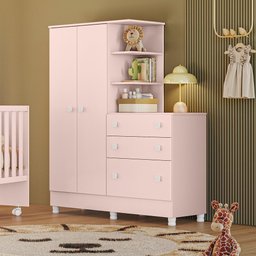 Jogo de Quarto Infantil Gr e Cômoda e Berço 1340 Doce Sonho:rosa - 16