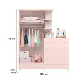 Jogo de Quarto Infantil Gr e Cômoda e Berço 1340 Doce Sonho:rosa - 17