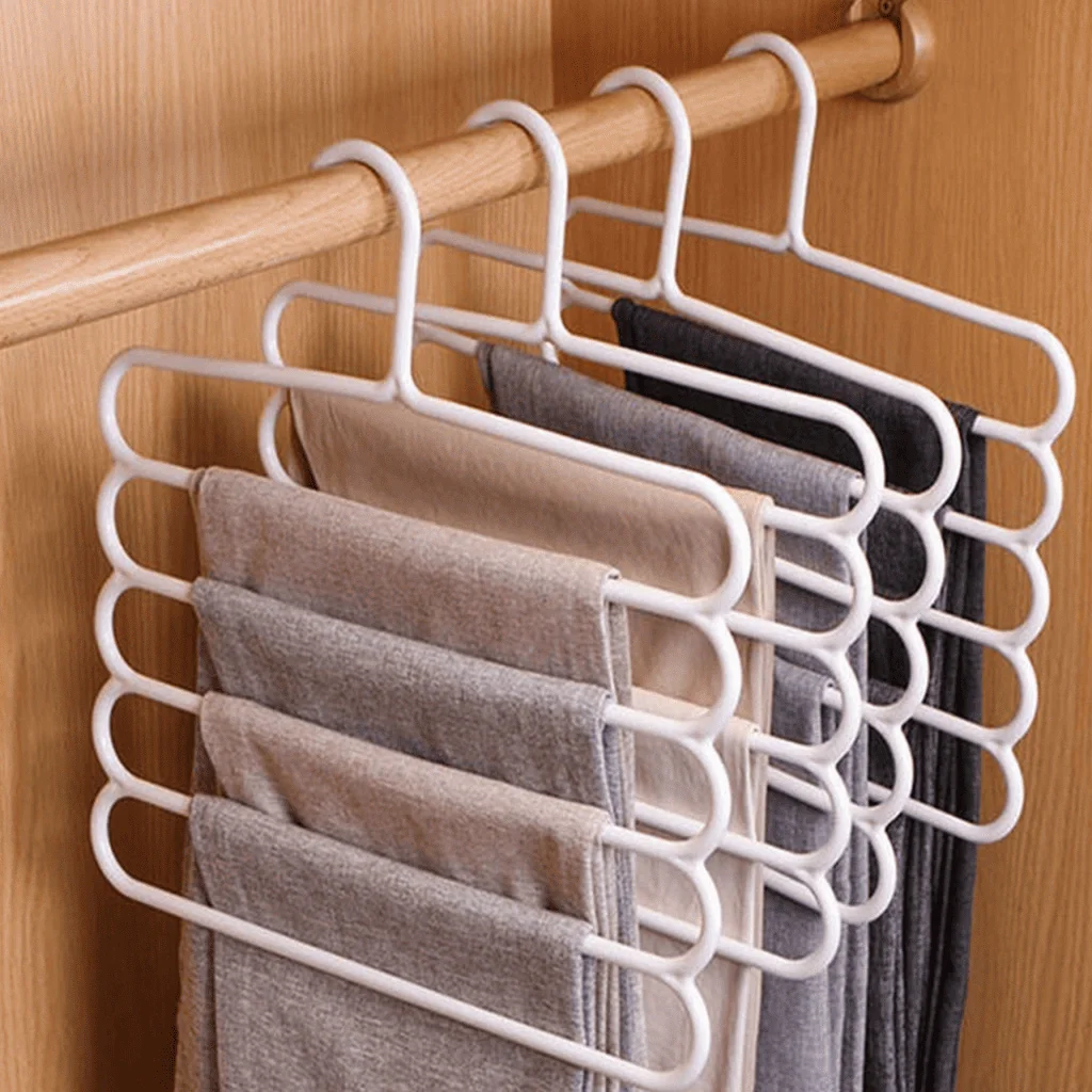 2 Cabides 5 Divisórias Vertical Multifuncional Calças/ Saias