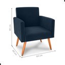 Ver imagem 2 de Conjunto Poltronas e Puff Anari Veludo Azul