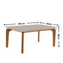 Ver imagem 4 de Mesa de Jantar Liz 180cm Tampo Mdf Vidro Canto Copo com 6 Cadeiras Lira