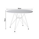 Ver imagem 5 de Mesa de Jantar Eames Eiffel Redonda Branca 90cm com 4 Poltronas Brancas Ferro Branco