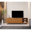 Ver imagem 1 de Rack Bancada para TV até 75 Polegadas Açaí 180cm Pés de Madeira Maciça Sala