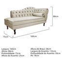 Ver imagem 4 de Kit Diva Recamier Juliana 160cm Lado Esquerdo e 02 Poltronas Classic Linho Bege - Amarena Móveis