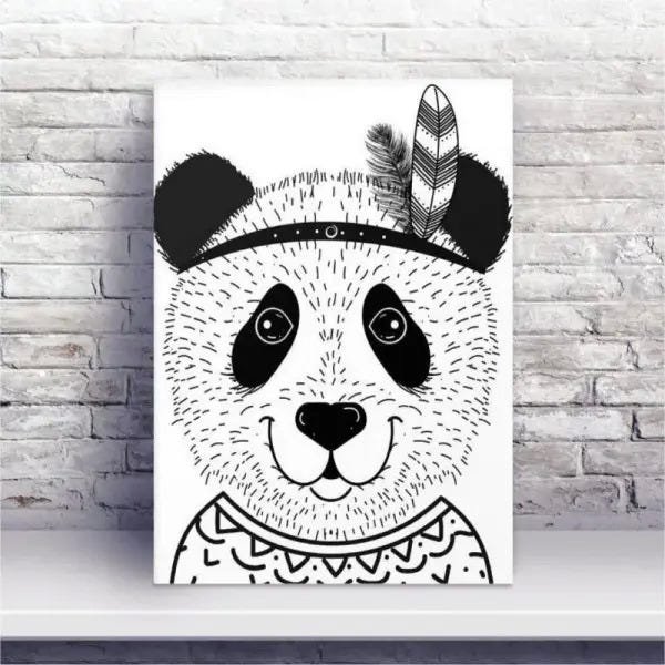 Quadro Quadro Decoração Infantil desenho panda tribal