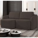 Ver imagem 2 de Sofá Cama Casal para Sala 216cm Polska K04 Veludo Marrom - Mpozenato