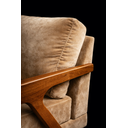 Ver imagem 6 de Kit 2 Poltronas Mona Luxo Madeira Maciça Veludo Bege para Sala de Estar Decorativa Moderna