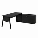 Ver imagem 2 de Mesa Gerente Dinâmica em L 2,00 m X 1,70 m com Tampo Chanfrado 45° Pés Cavalete e Armário