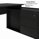 Ver imagem 4 de Mesa Gerente Dinâmica em L 2,00 m X 1,70 m com Tampo Chanfrado 45° Pés Cavalete e Armário