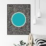 Quadros decorativo preto e branco círculo azul - 2