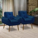 Ver imagem 2 de Kit 2 Poltronas Decorativas Opala Recepção Luxo Confortável