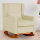 Ver imagem 2 de Poltrona C/ Puff Balanço Amamentação Aurora Suede Marfim - Lm Decor