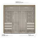 Ver imagem 2 de Roupeiro Casal 2 Portas de Correr 6 Gavetas Coimbra Freijó Off White Politorno