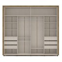 Ver imagem 4 de Roupeiro Casal 2 Portas de Correr 6 Gavetas Coimbra Freijó Off White Politorno