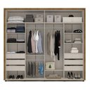 Ver imagem 5 de Roupeiro Casal 2 Portas de Correr 6 Gavetas Coimbra Freijó Off White Politorno