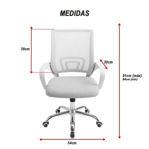 Cadeira Escritorio Ergonomica Ajustavel Assento Confortavel para Estudos Casa Trabalho Quarto Apoio 