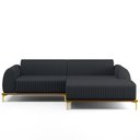 Ver imagem 3 de Sofá 3 Lugares com Chaise Direito Sala de Estar Molino 245cm D02 Linho Chumbo C-465 - Lyam Decor