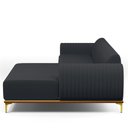 Ver imagem 6 de Sofá 3 Lugares com Chaise Direito Sala de Estar Molino 245cm D02 Linho Chumbo C-465 - Lyam Decor