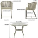 Ver imagem 2 de Mesa com 6 Cadeiras de Jantar Roma 120cm e Noronha em Alumínio Fendi Corda Náutica Estofado 7 Trama