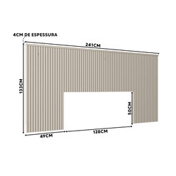 Cabeceira Ripada Queen Size Off White Laranjeiras Linea Brasil - 4